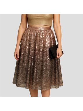 NWT REITMANS ROCK N SHINE Sequin Ombre Skirt size 12 PETITE